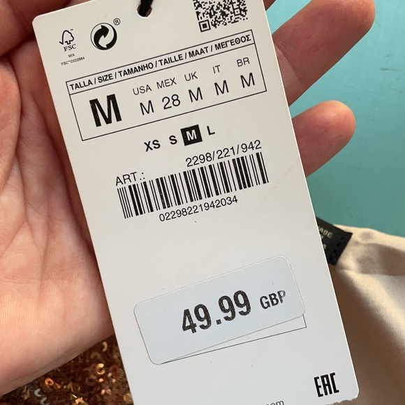 Zara rose gold sequin midi dress - Picture 9 of 10